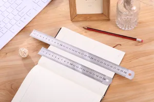 Stainless steel straight ruler set 20cm 30cm office metal measuring tool stationery
