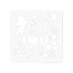 Valentinstag Malvorlage quadratische Schablone fuer DIY Ueberraschung Explosionsbox Album 02