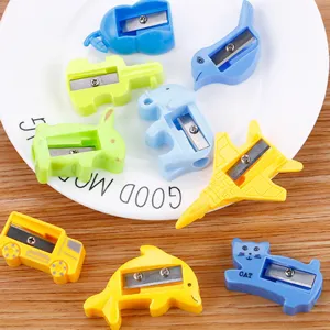 Creative Cartoon Plastic Pencil Sharpener Cute Candy Color Portable Stationery Sharpener For Students Office Supplies