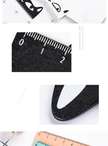 Creative cartoon cat wooden ruler student stationery precise measurement drawing tool 15cm
