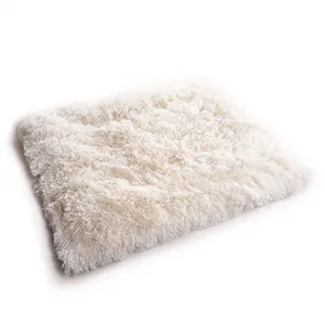 Fluffy Long Plush Pet Mat Soft Warm Cat Dog Bed Winter Sleeping Cushion Pad White