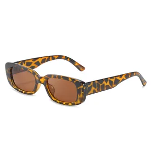 Retro kleine vierkante zonnebril voor dames, vintage schildpad rechthoekige zonnebril streetwear.