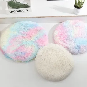 Tappetino rotondo in peluche soffice per animali domestici cuscino morbido per cani gatti