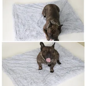 Long plush pet mat double-layer dog blanket warm and comfortable for cats and dogs