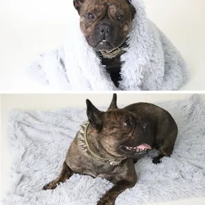 Plush pet blanket soft warm fluffy dog cat mat sleeping pad cosy for small medium pets