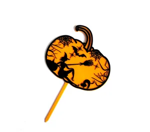 Halloween ακρυλικό τοππερ κέικ διπλή στρώση κολοκύθα μάγισσα νυχτερίδα διακόσμηση πάρτι