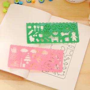 Multifunctional plastic drawing stencils and hollow geometric templates for kids