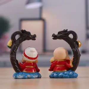 Resin miniature couple figurine desktop ornament traditional Chinese style craft