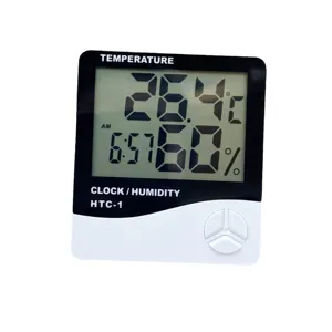 Digital electronic temperature and humidity monitor clock indoor desktop device main view