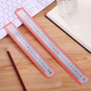 Stainless steel straight rulers 20cm and 30cm for office school metal metric measuring tool