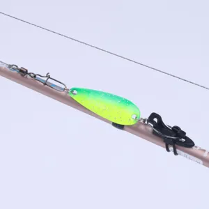 Fishing rod hook keeper and spoon lure accessory set, ideal for luer fishing and outdoor angling gear.