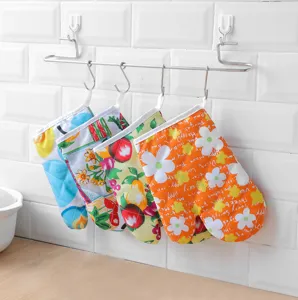 Guanti da forno in cotone resistenti al calore cucina cottura con stampe floreali