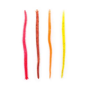 Set di esche morbide da pesca, design di verme realista con vari colori vivaci.