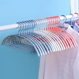 Plastic Clothes Hangers Heavy Duty Non Slip Wide Shoulder Clothes Hanger Drying Rack Seamless Space Saving Closet Organizer For Adult Daily Home