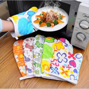 Guanti di Isolamento Termico Forno a Microonde Cottura Resistenti alle Alte Temperature Cotone Stampato Presina da Cucina