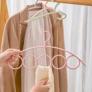 Multifunctional 5-Ring Scarf Hanger Plastic Closet Organizer Belt Tie Holder Home Wardrobe Storage Rack