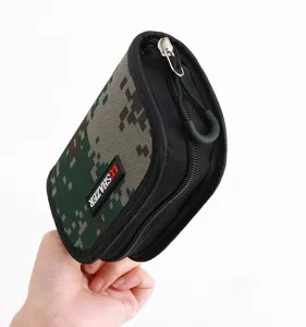 Digital camo fishing lure bag portable tackle storage pouch with durable zipper design.