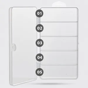Transparent Plastic Fishing Tackle Box 5 Grid Portable Storage Case Lure Accessory Organizer Box For Outdoor Fishing