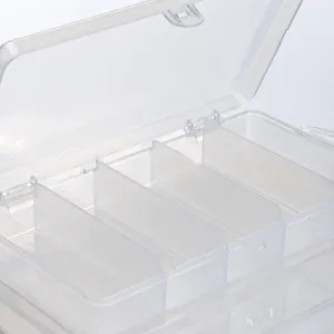 Transparent PP plastic fishing tackle box with multiple grids for optimal gear storage