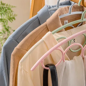 Multi-functional 5-ring clothes hanger and scarf organizer for neat closet storage and space saving.