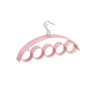 Nordic style 5-ring pink scarf hanger wardrobe organizer tie belt storage rack main image