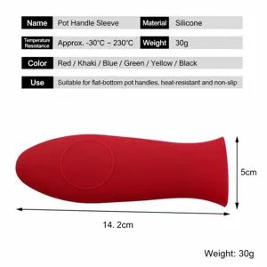 Fundas de silicona gruesa para mango de sartén, protector antideslizante resistente al calor.