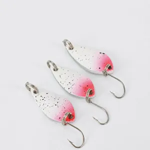 Esche da pesca cucchiaino in metallo, colorato per trota con amo singolo, pesi da 2.5g 3.5g 5g.