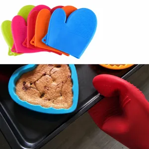 Silicone oven mitts heat resistant mini pinch grips waterproof anti-slip baking cooking gloves