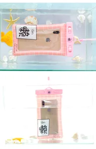 Detailed view of the waterproof phone pouch tested underwater with secure lock mechanism.