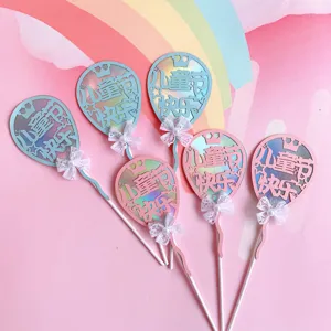 Kindergeburtstag Ballon Kuchen Topper Acryl Dessert Stick Party Deko DIY Eiscreme Stab