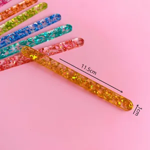 Colorful acrylic popsicle sticks for DIY crafts jelly color ice cream sticks cake decoration tools