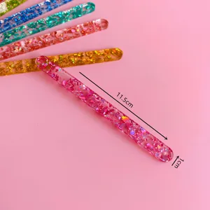 Acrylic glitter popsicle sticks DIY colorful craft sticks for handmade cake ice cream decor