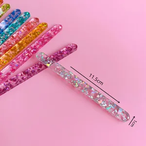 Colorful glitter acrylic popsicle sticks for DIY crafts, jelly color ice cream sticks, 11.5cm.