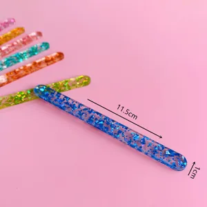 Colorful acrylic popsicle sticks craft DIY glitter ice cream sticks detailed view 11.5cm