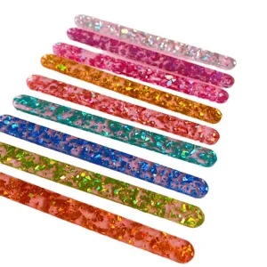 Colorful acrylic popsicle sticks for DIY crafts, glitter jelly ice cream stick molds