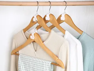 Ganchos de conexion para perchas de plastica organizador de armario vertical ahorro.