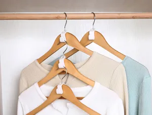 Ganchos de conexion de plastico para perchas ahorro de espacio almacenamiento vertical armario.