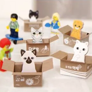 Cute Cartoon Cat Sticky Notes Mini Paper Box Memo Pad Kawaii Animal Sticky Notes For Student Office Stationery School Supplies