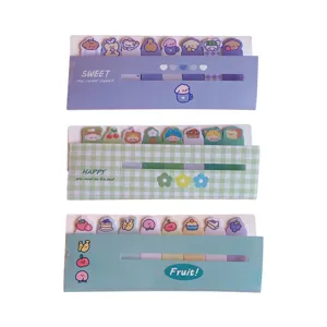 Süße Cartoon Haftnotizen Set, tragbare ästhetische Index-Tabs und Notizblöcke für Schüler.