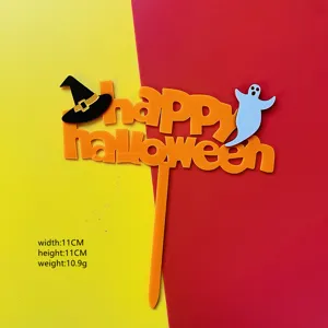 Halloween ακρυλικό κέικ topper μάγισσα φάντασμα πάρτι γλυκό διακόσμηση ένθετο τούρτας
