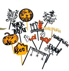 Διακοσμητικά τούρτας Halloween ακρυλικό κολοκύθα φάντασμα ιστός αράχνης σετ πάρτι
