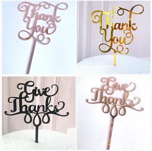 Acrylic cake topper thank you give thanks cake decoration party dessert table sign supplies