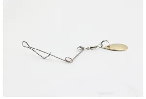 Metal fishing lure component spinnerbait arm with rotating brass blade and swivel 1pcs