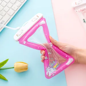 Waterproof phone pouch large cartoon unicorn dry bag for swimming diving beach outdoor sports