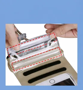 Transparent TPU waterproof phone pouch, portable touch-screen phone dry bag for swimming.