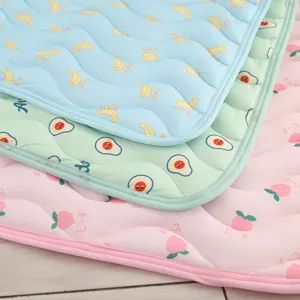 Summer pet cooling mat ice silk breathable mattress cat dog cushion cute fruit print