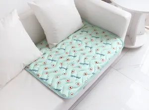 Summer pet cooling mat ice silk breathable cat dog sofa cooling pad mint green fresh