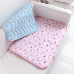 Close-up of cooling pet mat surface, showing quilted texture and soft fabric details.