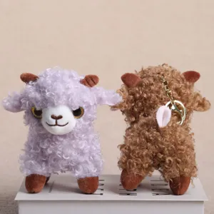 Süsses lockiges schaf plüschtier schlüsselanhänger flauschige puppe tasche anhänger geschenk
