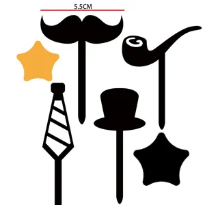Father's Day cake topper acrylic black silhouette mustache pipe hat baking decoration set